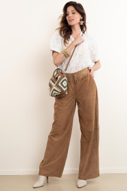 STUDIO AR |  Suede wide leg pants Nadia | camel | Picture 3