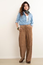 STUDIO AR |  Suede wide leg pants Nadia | camel | Picture 4
