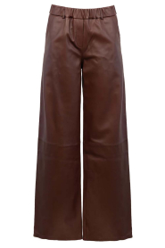 STUDIO AR |  Wide leg leather pants Thalina | burgundy | Picture 1