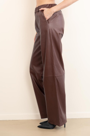 STUDIO AR |  Wide leg leather pants Thalina | burgundy | Picture 5
