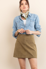 STUDIO AR |  Suede mini skirt Liliane | green | Picture 5