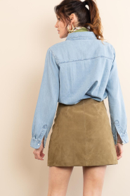 STUDIO AR |  Suede mini skirt Liliane | green | Picture 8