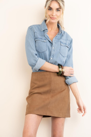 STUDIO AR |  Suede mini skirt Liliane | camel | Picture 5