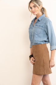 STUDIO AR |  Suede mini skirt Liliane | camel | Picture 7