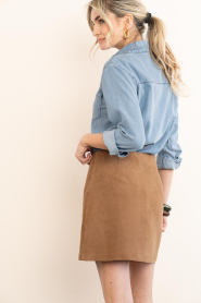 STUDIO AR |  Suede mini skirt Liliane | camel | Picture 8