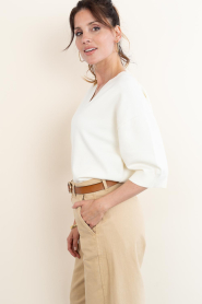 STUDIO AR :  Soft sweater with V-neck Sissy | natural - img6