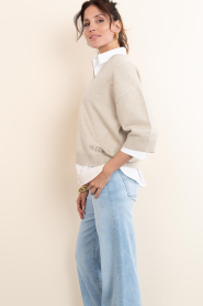 STUDIO AR |  Soft sweater with V-neck Sissy | beige | Picture 6