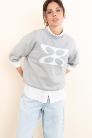 STUDIO AR :  Soft sweater with logo Isidre  | grey - img2