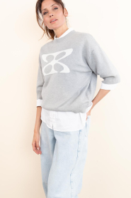 STUDIO AR :  Soft sweater with logo Isidre  | grey - img5