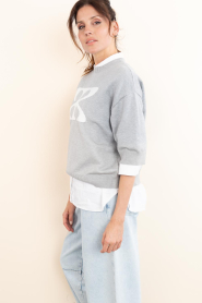 STUDIO AR :  Soft sweater with logo Isidre  | grey - img6