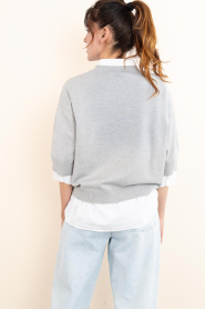 STUDIO AR :  Soft sweater with logo Isidre  | grey - img7