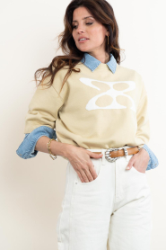 STUDIO AR |  Soft sweater with logo Isidre  | yellow | Picture 5