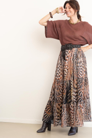 STUDIO AR |  Linen sweater Marisol | bruin | Picture 4