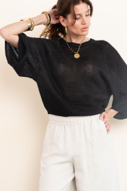 STUDIO AR |  Linen sweater Marisol | black | Picture 2