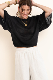 STUDIO AR |  Linen sweater Marisol | black | Picture 4