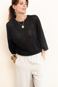 STUDIO AR |  Linen sweater Marisol | black | Picture 5