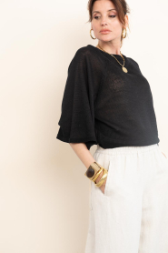 STUDIO AR |  Linen sweater Marisol | black | Picture 6