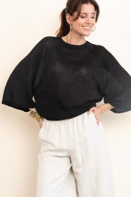 STUDIO AR |  Linen sweater Marisol | black | Picture 7
