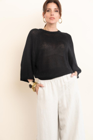 STUDIO AR |  Linen sweater Marisol | black | Picture 8