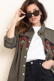 A. Kjaerbede :  Tortoise squared sunglasses Nancy | brown - img2