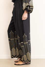 Greek Archaic Kori |  Pants with embroidery Grape lg32 | black | Picture 5