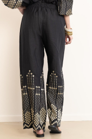Greek Archaic Kori |  Pants with embroidery Grape lg32 | black | Picture 6