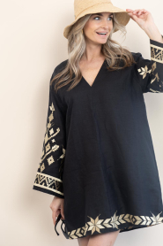 Greek Archaic Kori :  Dress with embroidery Belle | black - img5