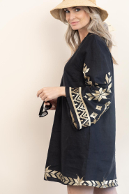 Greek Archaic Kori :  Dress with embroidery Belle | black - img6
