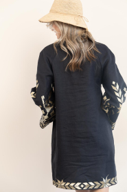 Greek Archaic Kori :  Dress with embroidery Belle | black - img8
