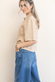 Greek Archaic Kori |  Linen boxy blouse Bibi | natural | Picture 6