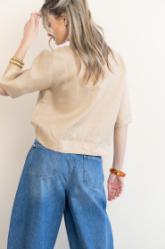 Greek Archaic Kori |  Linen boxy blouse Bibi | natural | Picture 7