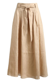Greek Archaic Kori |  Linen skirt pleated | beige   | Picture 1