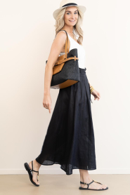Greek Archaic Kori :  Linen skirt pleated | black  - img7