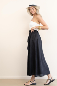 Greek Archaic Kori :  Linen skirt pleated | black  - img9