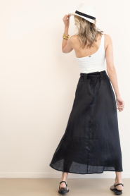 Greek Archaic Kori :  Linen skirt pleated | black  - img10