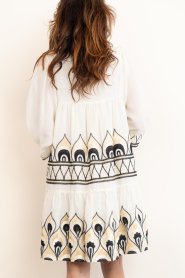 Greek Archaic Kori :  Linen mini dress with embroidery Phoenix | natural - img9