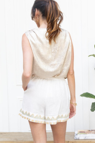 Greek Archaic Kori :  Short with embroidery Papyrus | natural - img9