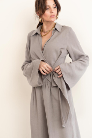 Club L'avenir |  Linen viscose mix top Zula | taupe | Picture 6