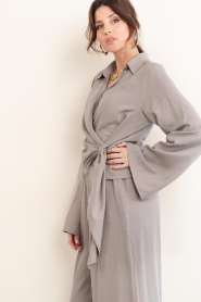 Club L'avenir |  Linen viscose mix top Zula | taupe | Picture 8
