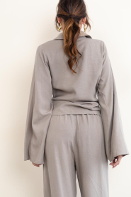 Club L'avenir |  Linen viscose mix top Zula | taupe | Picture 9