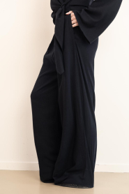 Club L'avenir |  Linen viscose mix trousers Zadar | black | Picture 5