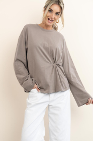 Club L'avenir |  Top with tied detail Meli | taupe | Picture 2