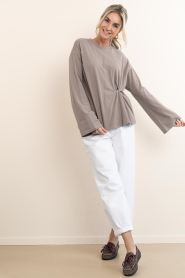 Club L'avenir |  Top with tied detail Meli | taupe | Picture 3