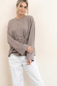 Club L'avenir |  Top with tied detail Meli | taupe | Picture 5
