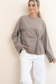 Club L'avenir |  Top with tied detail Meli | taupe | Picture 7