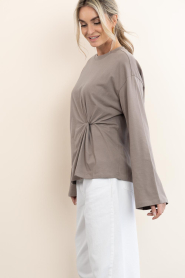 Club L'avenir |  Top with tied detail Meli | taupe | Picture 8