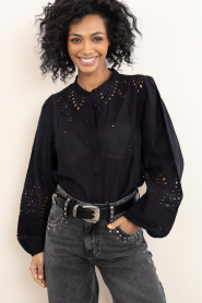 Second Female :  Embroidery blouse Camil | black - img6