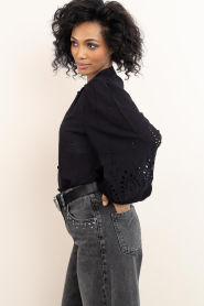 Second Female :  Embroidery blouse Camil | black - img8