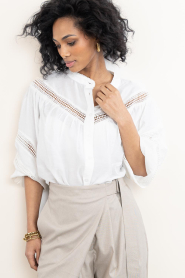 Second Female :  Blouse with openwork details Indy | natural - img6