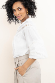 Second Female :  Blouse with openwork details Indy | natural - img7